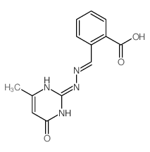 Benzoic acid,2-[[2-(1,6-dihydro-4-methyl-6-oxo-2-pyrimidinyl)hydrazinylidene]methyl]-结构式