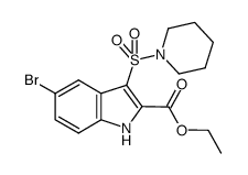 ethyl 5-bromo-3-(piperidin-1-ylsulfonyl)-1H-indole-2-carboxylate结构式