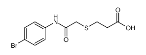 Propanoic acid, 3-[[2-[(4-bromophenyl)amino]-2-oxoethyl]thio] Structure