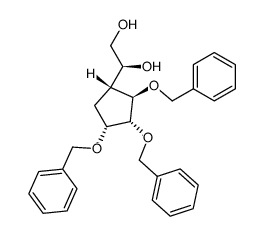 (S)-1-((1R,2R,3R,4R)-2,3,4-Tris-benzyloxy-cyclopentyl)-ethane-1,2-diol Structure