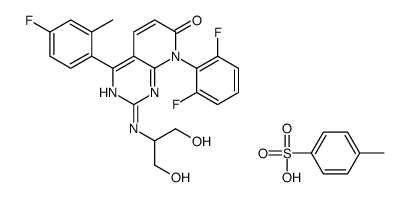 8-(2,6-difluorophenyl)-2-(1,3-dihydroxypropan-2-ylamino)-4-(4-fluoro-2-methylphenyl)pyrido[2,3-d]pyrimidin-7-one,4-methylbenzenesulfonic acid Structure