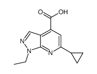 6-cyclopropyl-1-ethyl-1H-pyrazolo[3,4-b]pyridine-4-carboxylic acid结构式