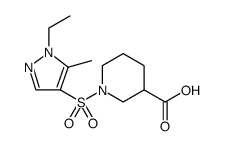3-Piperidinecarboxylic acid, 1-[(1-ethyl-5-methyl-1H-pyrazol-4-yl)sulfonyl]结构式