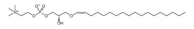 1-O-1'-(Z)-octadecenyl-2-hydroxy-sn-glycero-3-phosphocholine Structure