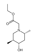(+-)-(4c-hydroxy-2r,5t-dimethyl-piperidino)-acetic acid ethyl ester结构式