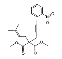 dimethyl 2-(3-methylbut-2-enyl)-2-(3-(2-nitrophenyl)prop-2-ynyl)malonate Structure