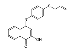 2-Hydroxy-4-(4-allylmercapto-phenylimino)-naphthochinon-(1,4)结构式