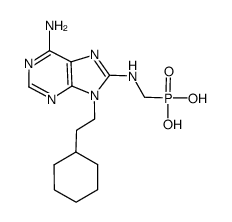 {[6-amino-9-(2-cyclohexylethyl)-9H-purin-8-ylamino]methyl}phosphonic acid Structure
