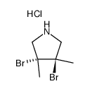trans-3,4-dibromo-3,4-dimethylpyrrolidine hydrochloride结构式