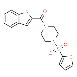 1H-indol-2-yl[4-(thiophen-2-ylsulfonyl)piperazin-1-yl]methanone结构式