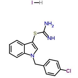 1-(4-Chlorobenzyl)-1H-indol-3-yl carbamimidothioate hydroiodide (1:1) Structure