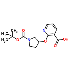 2-(1-tert-Butoxycarbonyl-pyrrolidin-3-yloxy)-nicotinic acid Structure