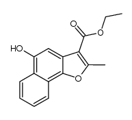 2-Methyl-3-ethoxycarbonyl-5-hydroxynaphthofuran结构式