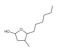 5-hexyl-4-methyltetrahydrofuran-2-ol Structure