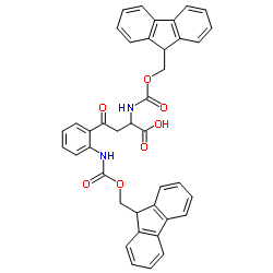 DI-FMOC-2-AMINO-3-(2-AMINOBENZOYL)PROPIONIC ACID Structure
