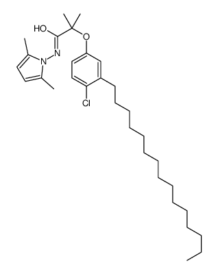 2-(4-chloro-3-pentadecylphenoxy)-N-(2,5-dimethylpyrrol-1-yl)-2-methylpropanamide Structure