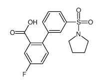 5-fluoro-2-(3-pyrrolidin-1-ylsulfonylphenyl)benzoic acid结构式