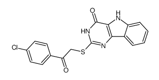 2-(4-chlorophenylacylthio)-3,5-dihydro-4H-pyrimido(5.4-b)indol-4-one Structure
