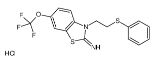 3-(2-phenylsulfanylethyl)-6-(trifluoromethoxy)-1,3-benzothiazol-2-imine,hydrochloride Structure