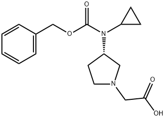 [(S)-3-(Benzyloxycarbonyl-cyclopropyl-amino)-pyrrolidin-1-yl]-acetic acid结构式