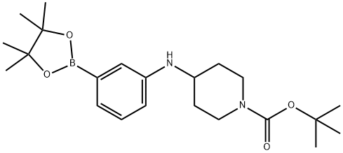 3-(1-BOC-哌啶-4-基氨基)苯硼酸频哪醇酯结构式