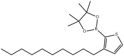 2-(3-癸基噻吩基)-4,4,5,5-四甲基-1,3,2-二氧杂硼戊烷结构式