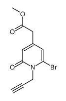 METHYL 6-BROMO-1,2-DIHYDRO-2-OXO-1-(2-PROPYNYL)-4-PYRIDINEACETATE (85:15 BROMO:CHLORO DERIVATIVE)结构式