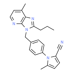 5-METHYL-1-(4-((7-METHYL-2-PROPYL-3H-IMIDAZO[4,5-B]PYRIDIN-3-YL)METHYL)PHENYL)-1H-PYRROLE-2-CARBONITRILE结构式
