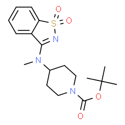 tert-Butyl 4-((1,1-dioxidobenzo[d]isothiazol-3-yl)(Methyl)aMino)piperidine-1-carboxylate结构式