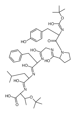 tert-butyloxycarbonyl-tyrosyl-prolyl-glycyl-phenylalanyl-leucyl-(O-tert-butyl)threonine structure