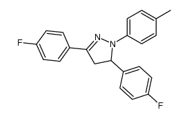 3,5-bis(4-fluorophenyl)-1-(p-tolyl)-4,5-dihydro-1H-pyrazole结构式