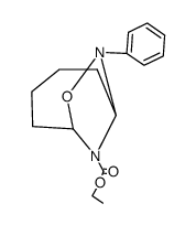 8-phenyl-7-oxa-8,9-diaza-bicyclo[4.2.1]nonane-9-carboxylic acid ethyl ester结构式