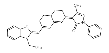 2-PYRAZOLIN-5-ONE, 4-[7-[(3-ETHYL-2-BENZOTHIAZOLINYLIDENE)METHYL]-4,4A,5,6-TETRAHYDRO-2(3H)-NAPHTHYLIDENE]-3-METHYL-1-PHENYL- Structure