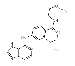 N,N-bis(2-methoxyethyl)-4-(5H-purin-6-ylamino)benzenecarboximidamide Structure