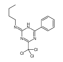 N-butyl-4-phenyl-6-(trichloromethyl)-1,3,5-triazin-2-amine结构式