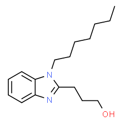 3-(1-heptyl-1H-benzo[d]imidazol-2-yl)propan-1-ol结构式
