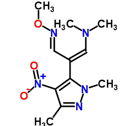 (1Z,3E)-2-(1,3-Dimethyl-4-nitro-1H-pyrazol-5-yl)-3-(methoxyimino)-N,N-dimethyl-1-propen-1-amine Structure