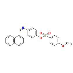 4-[(1-NAPHTHYLMETHYLENE)AMINO]PHENYL 4-METHOXYBENZENESULFONATE Structure