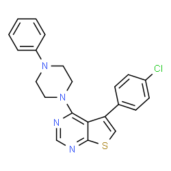 5-(4-chlorophenyl)-4-(4-phenylpiperazin-1-yl)thieno[2,3-d]pyrimidine Structure