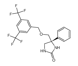 (R)-4-(3,5-Bis-trifluoromethyl-benzyloxymethyl)-4-phenyl-imidazolidin-2-one结构式