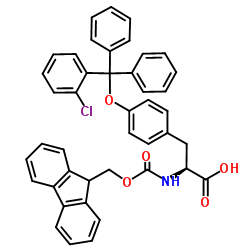Fmoc-O-2-氯三苯甲基-L-酪氨酸结构式