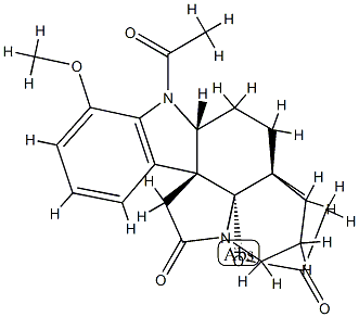 1-Acetyl-19,21-epoxy-17-methoxyaspidospermidine-10,21-dione structure