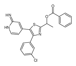1-[5-(2-aminopyridin-4-yl)-4-(3-chlorophenyl)-1,3-thiazol-2-yl]ethyl benzoate结构式