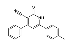 2-oxo-4-phenyl-6-p-tolyl-1,2-dihydro-pyridine-3-carbonitrile结构式