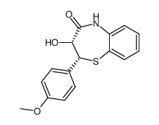 cis-(+)-2-(4'-methoxyphenyl)-3-hydroxy-2,3-dihydro-1,5-benzothiazepine-4(5H)-one Structure
