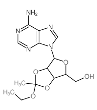 [2-(6-aminopurin-9-yl)-7-ethoxy-7-methyl-3,6,8-trioxabicyclo[3.3.0]oct-4-yl]methanol结构式