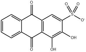 2-Anthracenesulfonic acid, 9,10-dihydro-3,4-dihydroxy-9,10-dioxo-, ion(1-) Structure