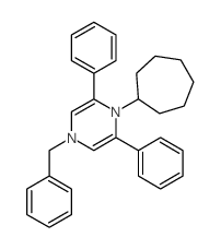 4-benzyl-1-cycloheptyl-2,6-diphenyl-pyrazine结构式