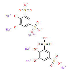 pentasodium [4,5-dihydroxybenzene-1,3-disulphonato(2-)-O4,O5][4,5-dihydroxybenzene-1,3-disulphonato(1-)-O4]antimony结构式