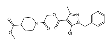 methyl 1-[2-(1-benzyl-5-chloro-3-methylpyrazole-4-carbonyl)oxyacetyl]piperidine-4-carboxylate结构式